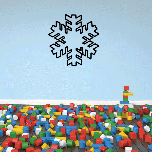 A central snowflake figure on a wall applique