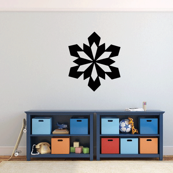 A monochromatic star and snowflake wall sticker contrast