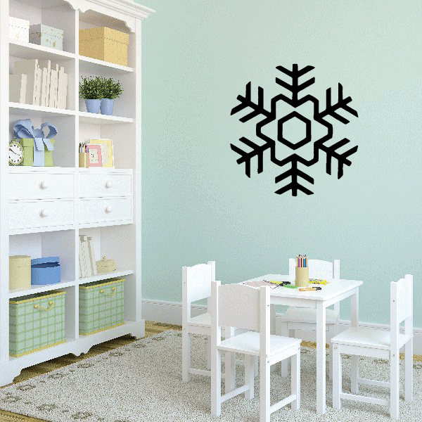 A subtle snowflake decal adding charm to wall decor