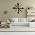 Snowflake wall sticker enhancing a living room decor