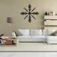 Snowflake wall sticker enhancing a living room decor