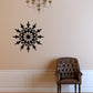 Stylish snowflake decal next to a chair with a star motif