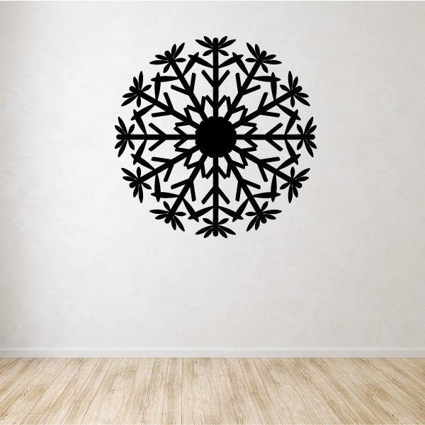 Snowflake pattern wall sticker in black and white