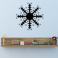 Elegant snowflake decal on a living room wall