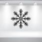 Monochrome snowflake decal on a room's wall