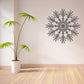 Floral snowflake pattern wall decal on a bedroom wall