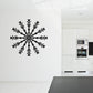 Decorative snowflake sticker on a wall in a star pattern