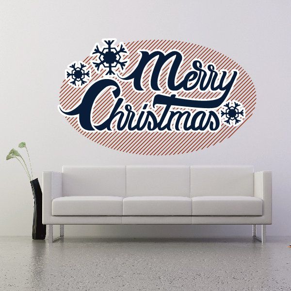 Image of Snowflake Merry Christmas Printed Decal