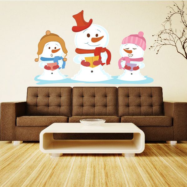 Image of Snowman Children Carolers Sticker