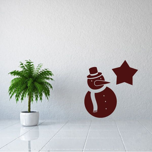 Image of Snowman Christmas Wall Decal - Vinyl Decal - Car Decal - Id003