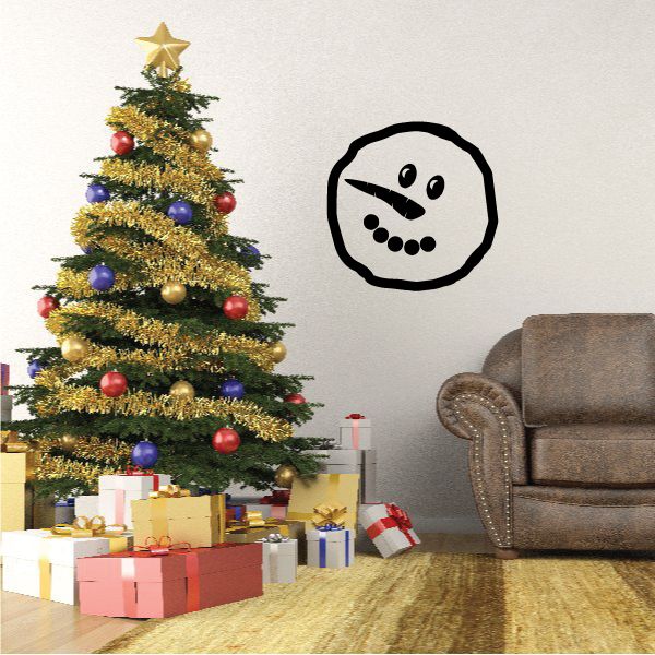 Image of Snowman Face Outline Decal