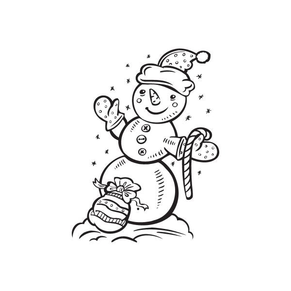 Image of Snowman Greeting with Gift Decal