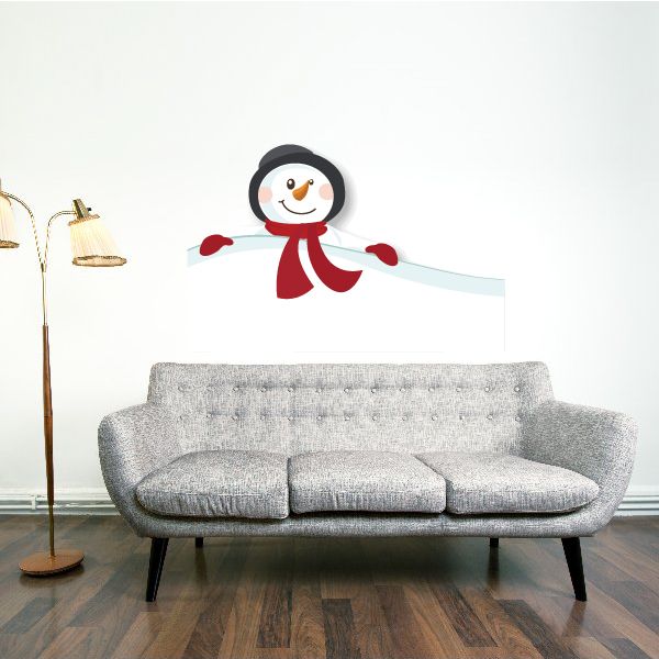 Image of Snowman Playing in Snow Sticker