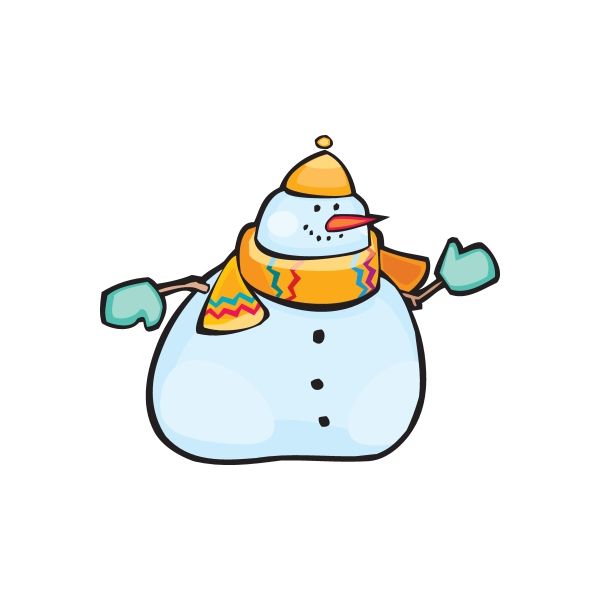 Image of Snowman Printed Die Cut Decal