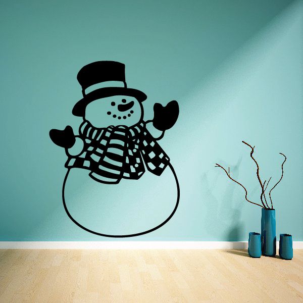 Image of Snowman Wearing Coat Decal