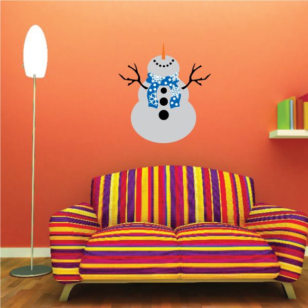 Image of Snowman with Blue Scarf Sticker