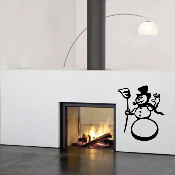 Image of Snowman with Broom Decal