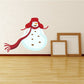 Snowman sticker with red trapper hat