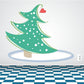 Snowy Christmas tree sticker: green tree with white speckles and a red heart topper
