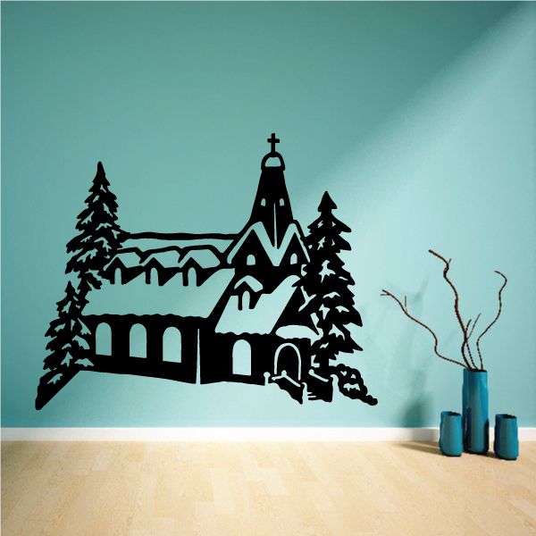 Image of Snowy Church Decal