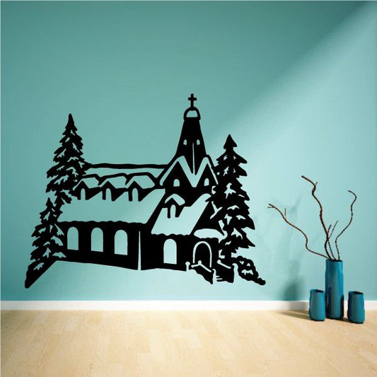 Image of Snowy Church Decal