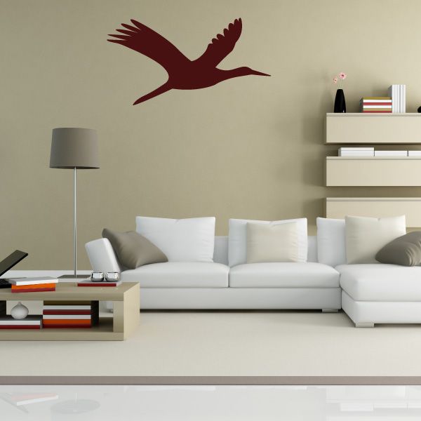 Image of Soaring Crane Bird Decal