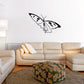 Dotted wing butterfly wall decal with black and white wings and antenna