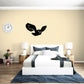 Soaring owl wall decal, black bird silhouette with wings spread