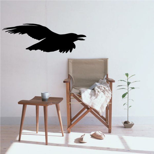 Image of Soaring Raven Silhouette Decal