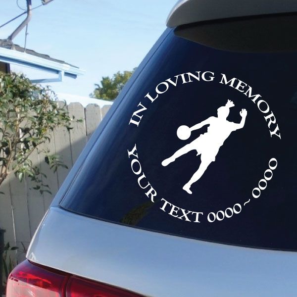 Image of Soccer Girl Custom In Loving Memory Decal