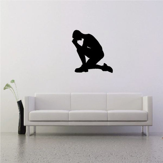 Image of Soccer Player Praying Decal