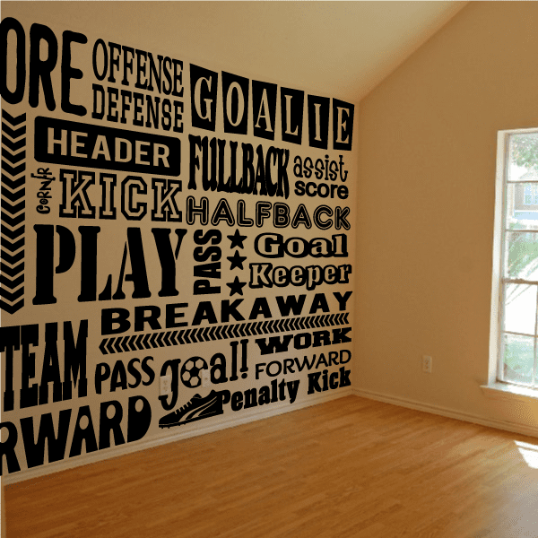 Soccer Word Collage Decal