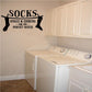 Socks wall decal with sock icons and text 'Single & Looking for the perfect match'