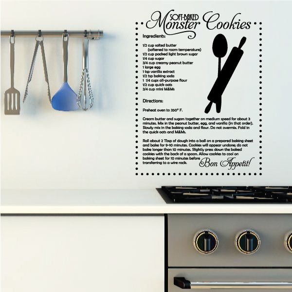 Image of Soft Baked Monster Cookies Recipe Wall Decal