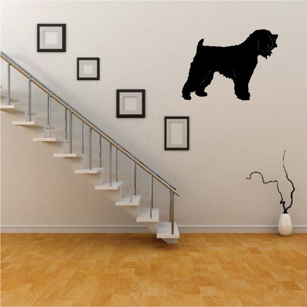 Soft-coated wheaten terrier wall decal with black dog silhouette