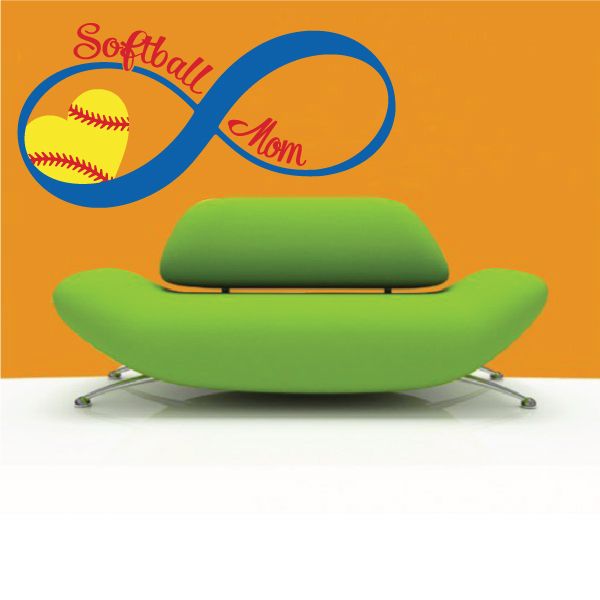 Image of Softball Mom Quote Color Wall Decal - Vinyl Decal - Car Decal - Vd005