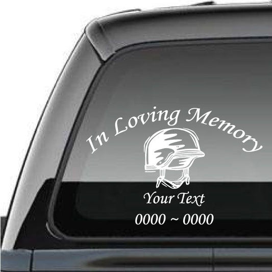 Image of Soldier Helmet Custom In Loving Memory Decal