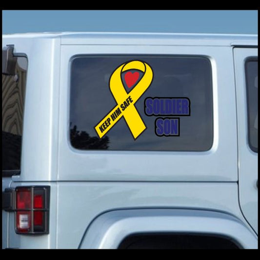 Image of Soldier Son Ribbon Printed Die Cut Decal