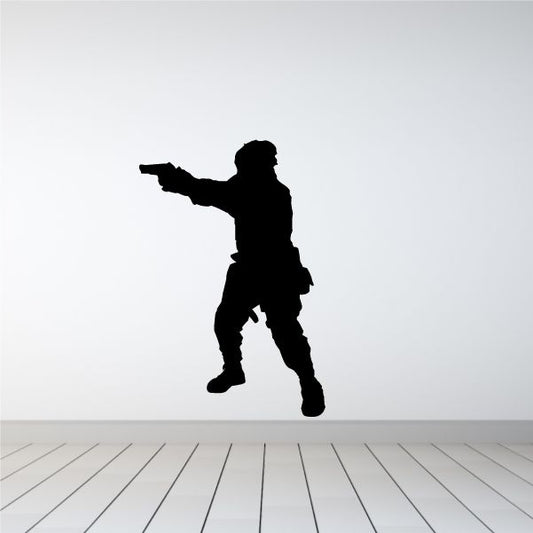 Image of Soldier with Handgun Decal