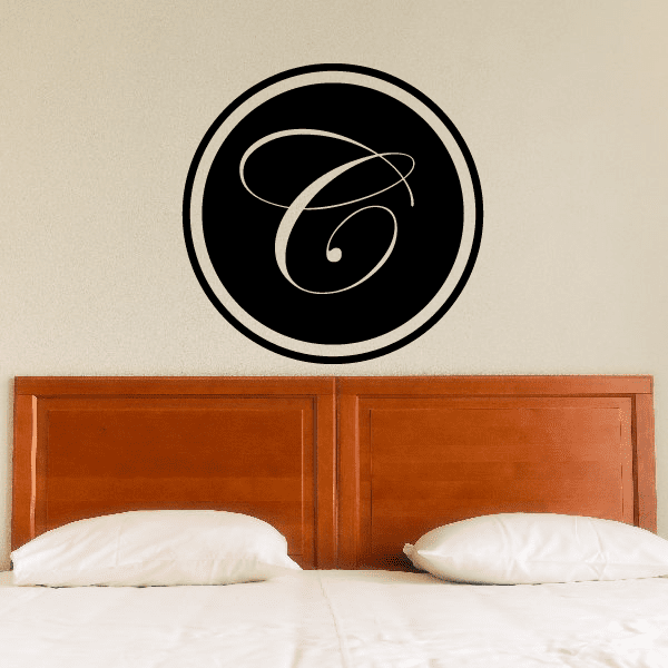 Image of Solid Circle Monogram Decal