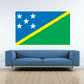 Solomon Islands flag sticker with blue field, white stars, diagonal yellow stripe, green