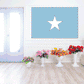 Somalia flag sticker, rectangular blue design with white star