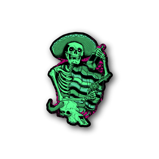 Image of Sombrero Skeleton Sticker