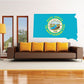 South Dakota state flag shape sticker with circular mountain seal