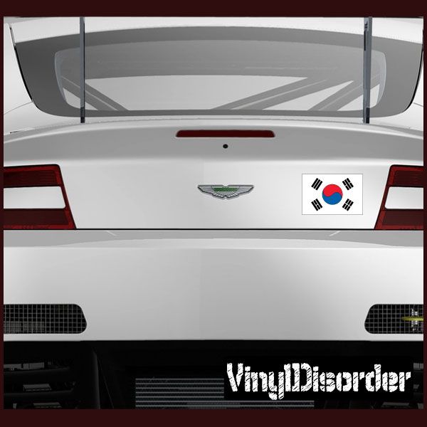 South Korea flag decal sticker with South Korean flag design in white frame
