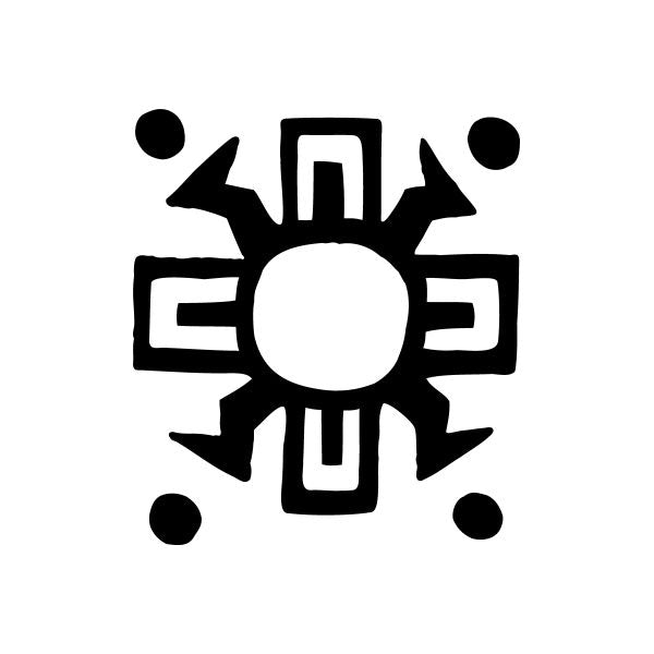 Southwestern double cross vinyl decal with black cross arrows and round center symbol