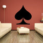 Black spade card suit wall decal