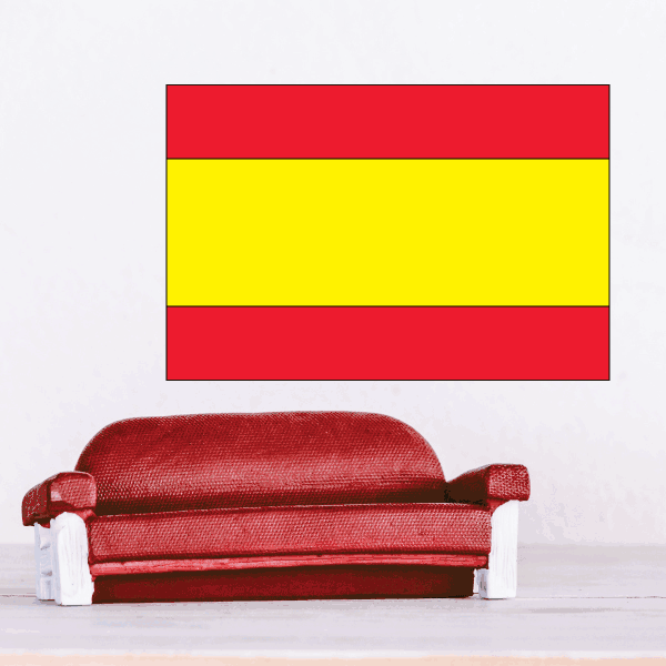 Spain flag sticker with red and yellow horizontal stripes