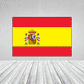 Spain flag sticker, rectangular red-yellow-red with central coat of arms