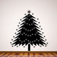 Sparkly Christmas tree wall decal, dark tree with white glitter stars and snowflakes